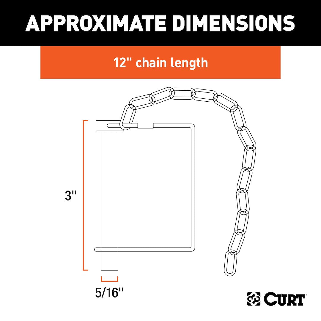 CURT Trailer Coupler Safety Pin Clip (25035) – Length (In): 3 Inch