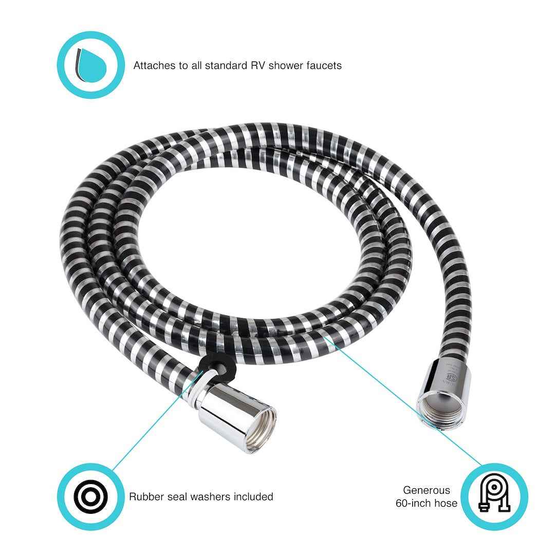 Dura Faucet DFSA230CP Silver 60-Inch Vinyl Handheld Shower Hose