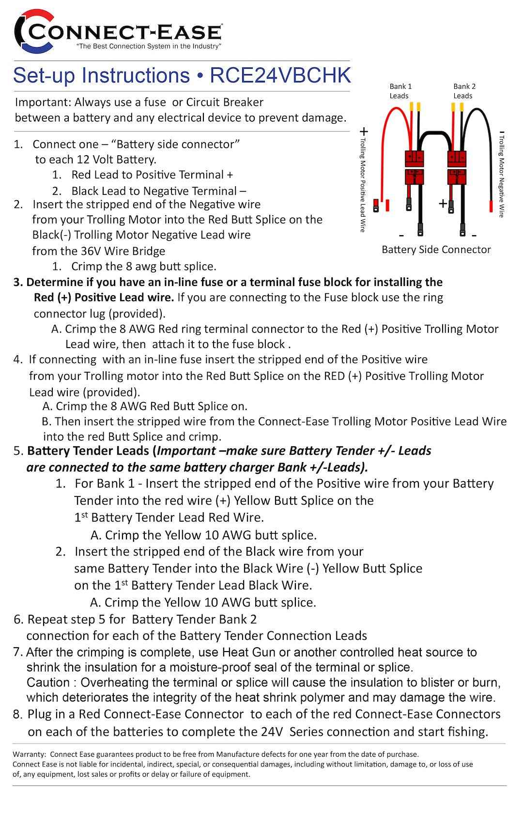 Connect-Ease RCE24VBCHK Trolling Motor Quick-Connect Wiring Kit