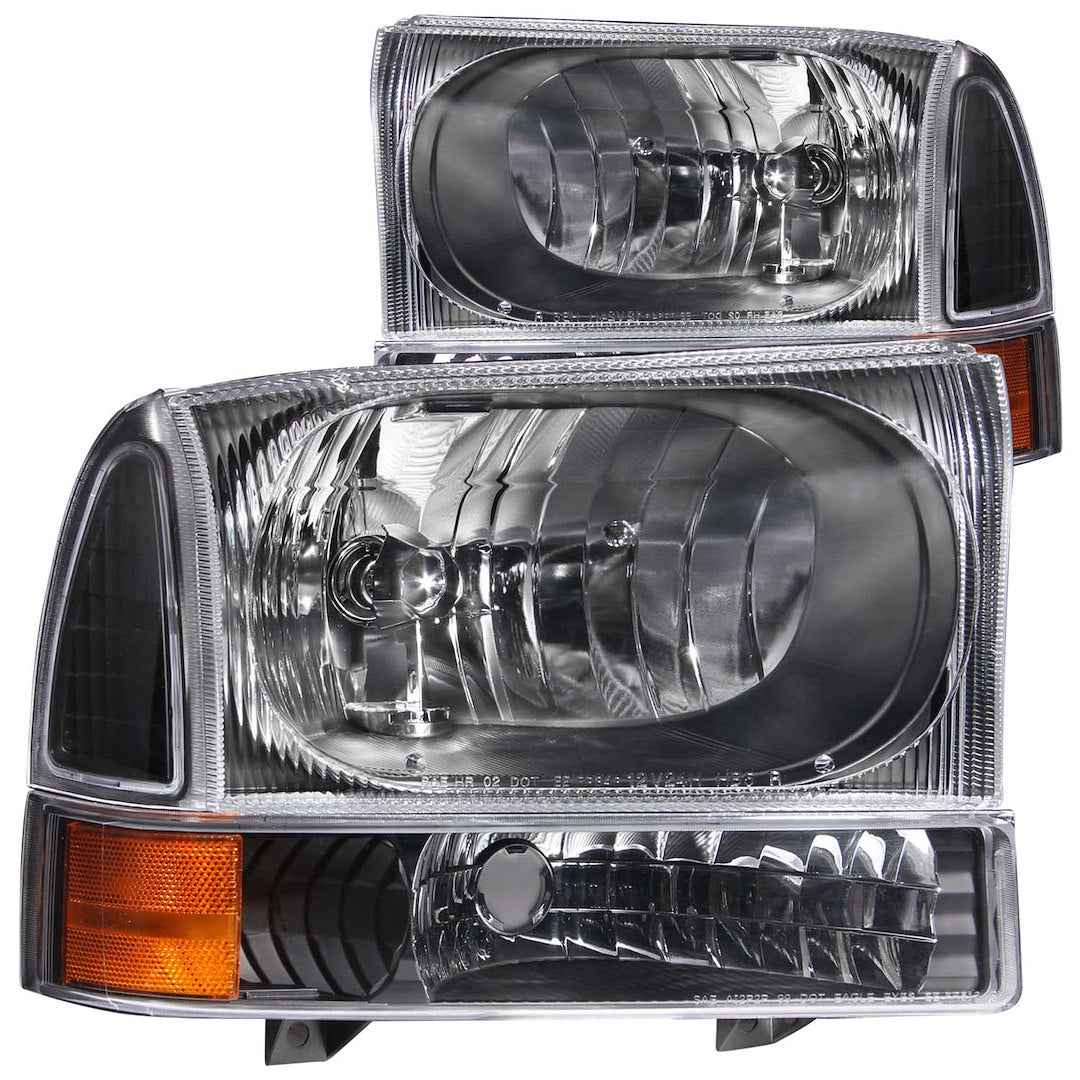 ANZO USA 111080 Black Halogen Headlight Pair with Amber Reflectors