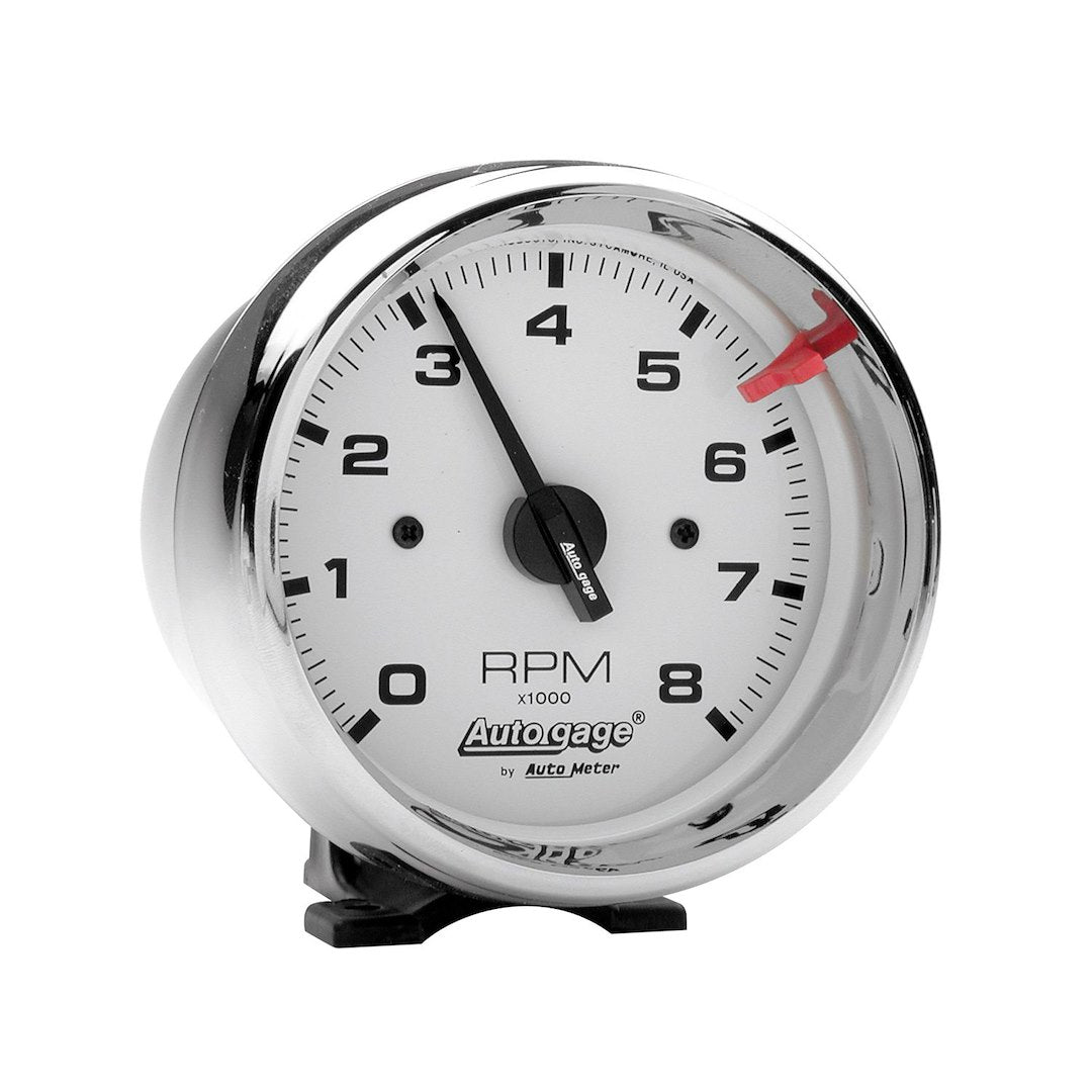 AutoMeter 2304 White-Dial Pedestal Tachometer, 8,000 RPM