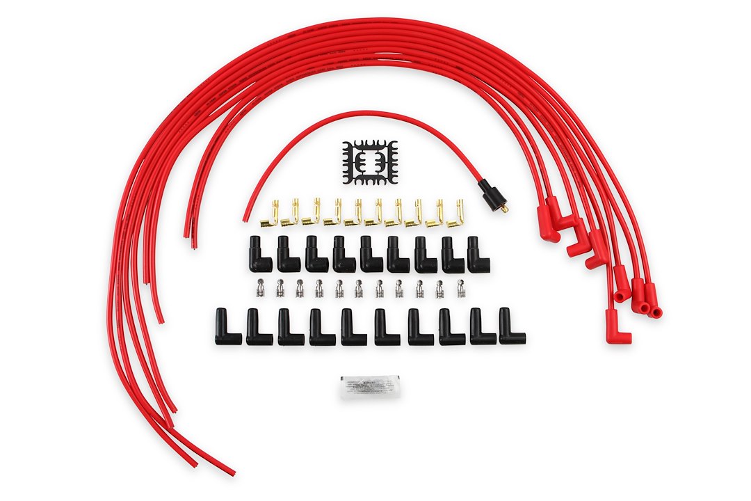 ACCEL Ignition 4041R Red Super Stock 8 mm Angle-Boot Wire Kit - image 1