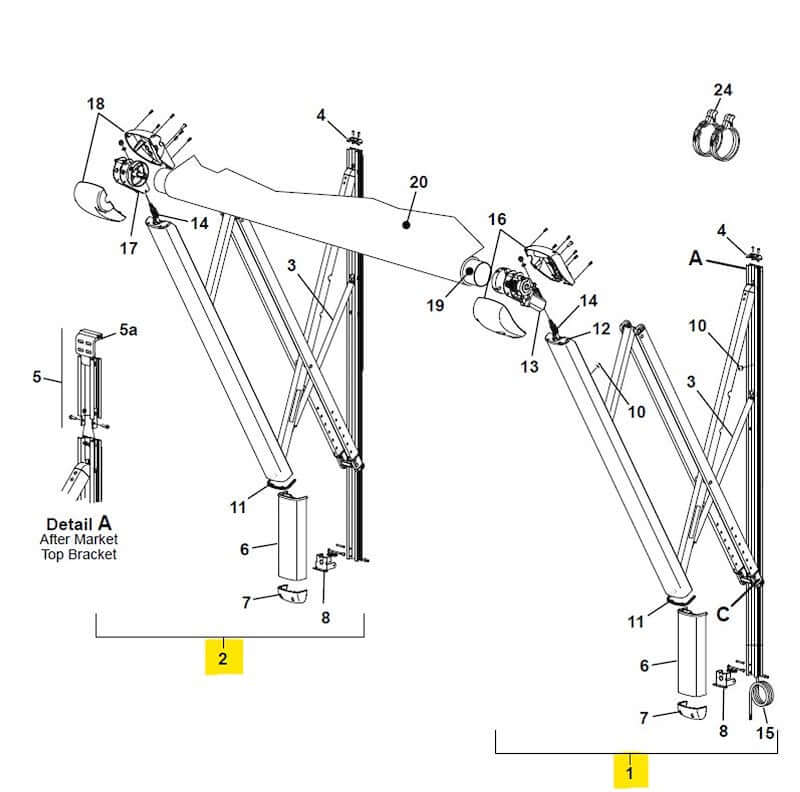 Carefree RV VX2550HW Carefree Eclipse Electric Awning Arm Set, White, Electric – image 2