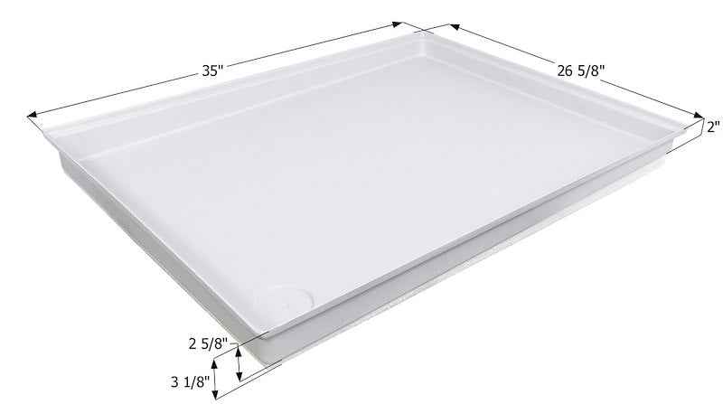 Icon 15037 35" x 26-5/8" RV Shower Pan, Polar White ABS Shower Base – image 2