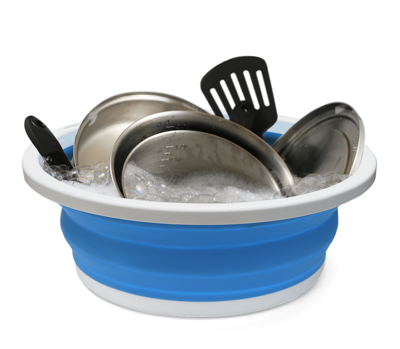 Coghlan's 2082 Collapsible RV Sink, 9L, White/Blue, Food-Safe, Portable Basin – image 3