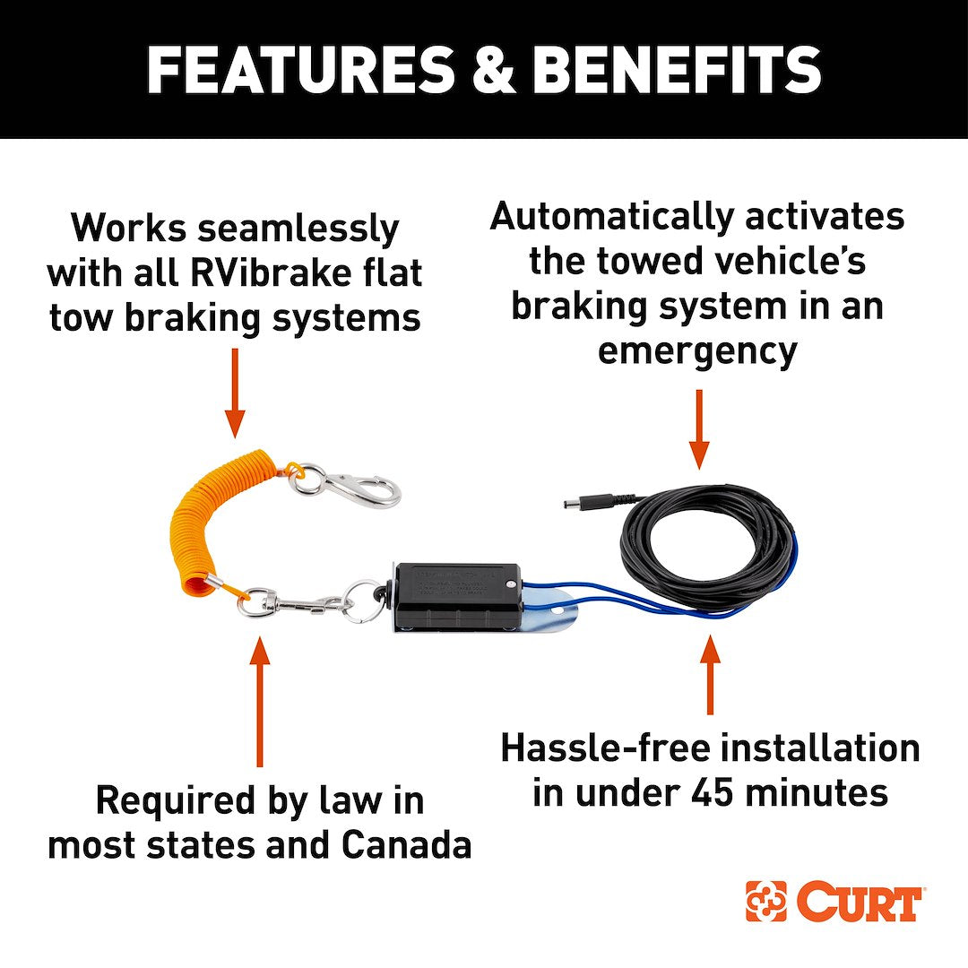 Curt 52210 Towed Vehicle Brake Control Breakaway Cable - image 2