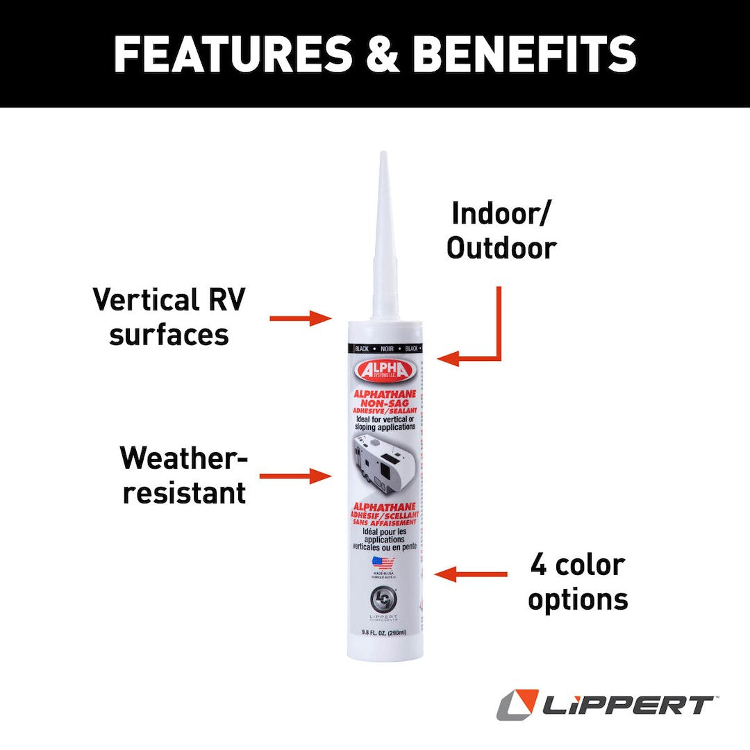 Lippert Components Lippert 9.8 Ounce Black Paste Caulk (862163)