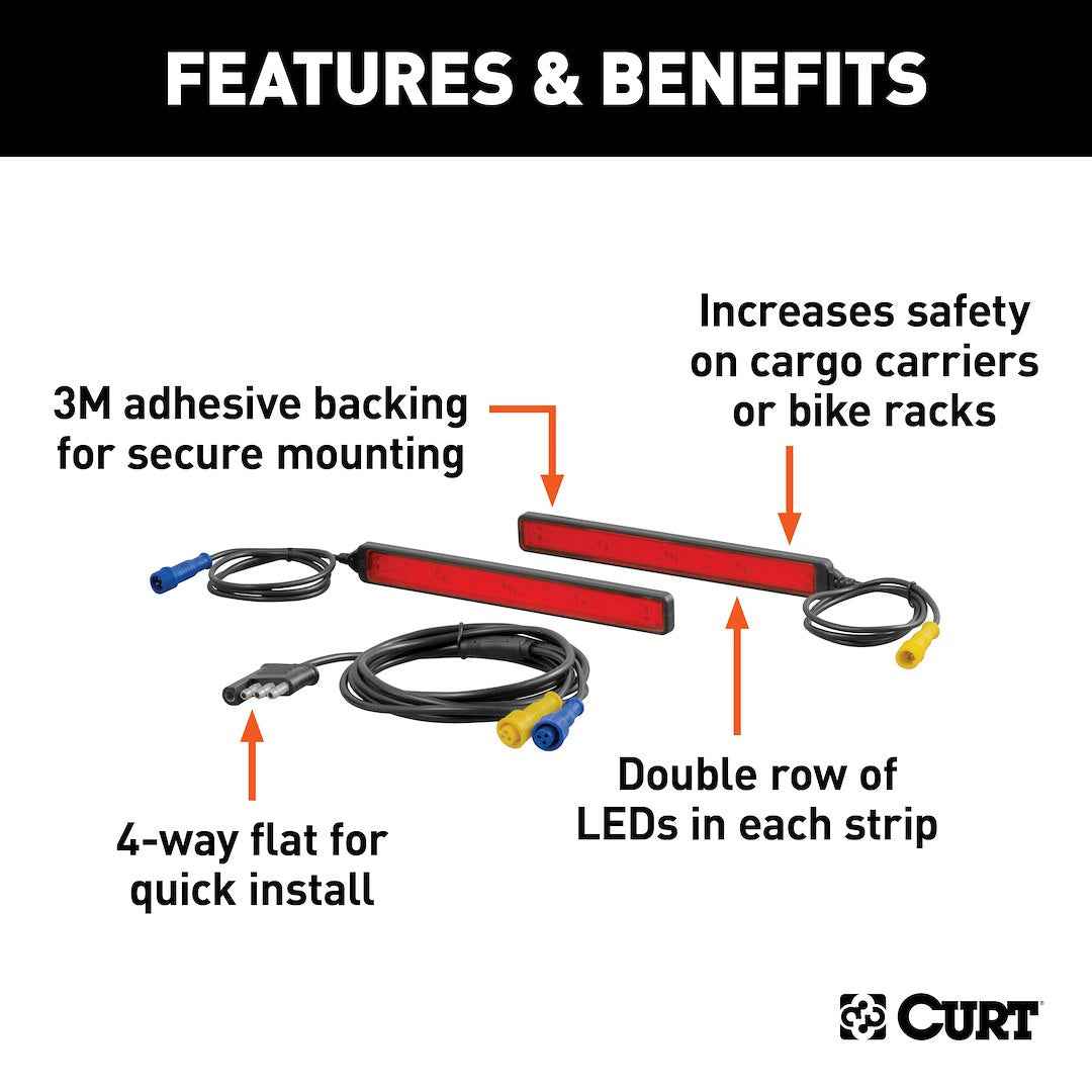 CURT Auxiliary LED Indicator Lights - Red – 53201