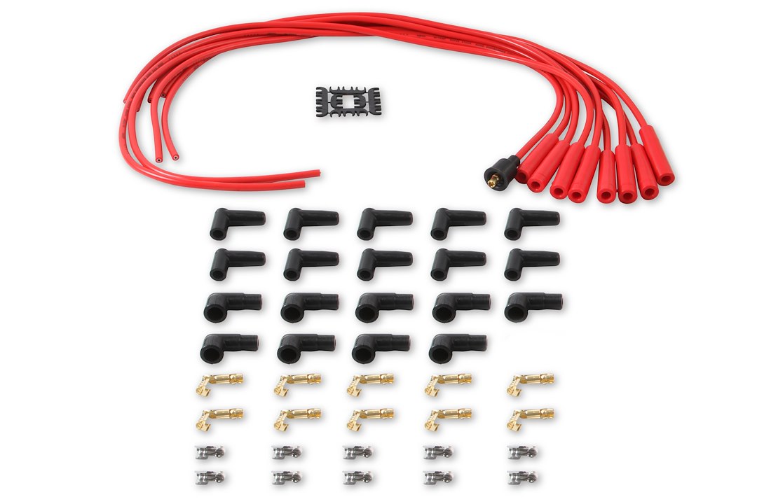 ACCEL Ignition 4040R Red 8 mm Straight-Boot Ignition Wire Kit - image 2