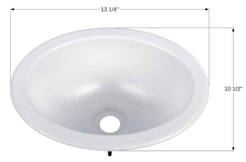 Icon 15919 Oval Single Bowl Sink - 13.25" x 10.5" - Polar White ABS Plastic – image 1