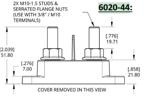 Egis 6020-44 Busbar Terminal Stud