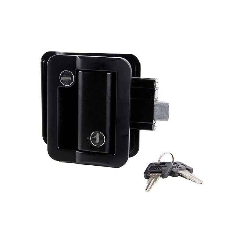 Lippert Components 2020102689 RV Entry Door Lock Latch -Lippert , Black Aluminum with – image 1