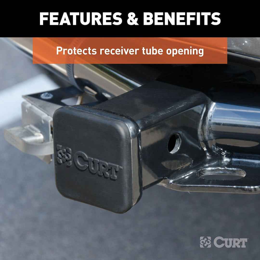 CURT 22276 2-Inch CURT-Logo Rubber Receiver Cover