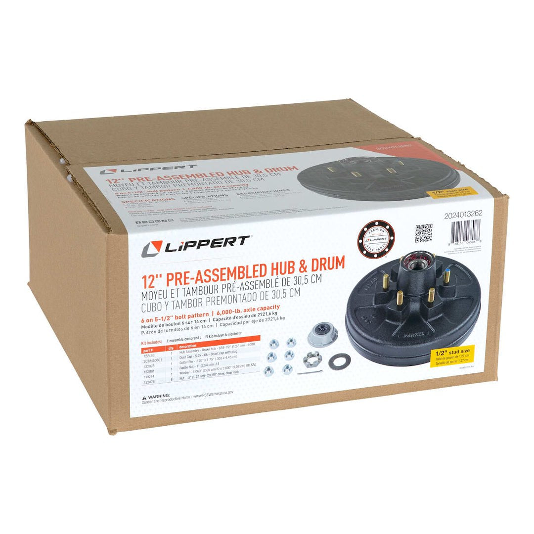 Lippert Trailer Hub and Drum - 6 x 5-1/2 in – 2024013262