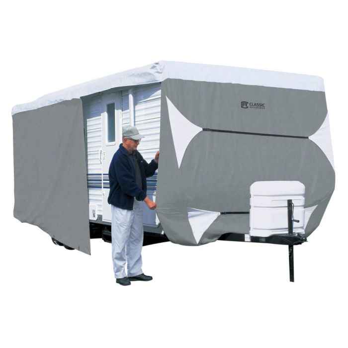 Classic Accessories 8035722310 PolyPRO 3 Gray Travel Trailer Cover, 38–40-ft