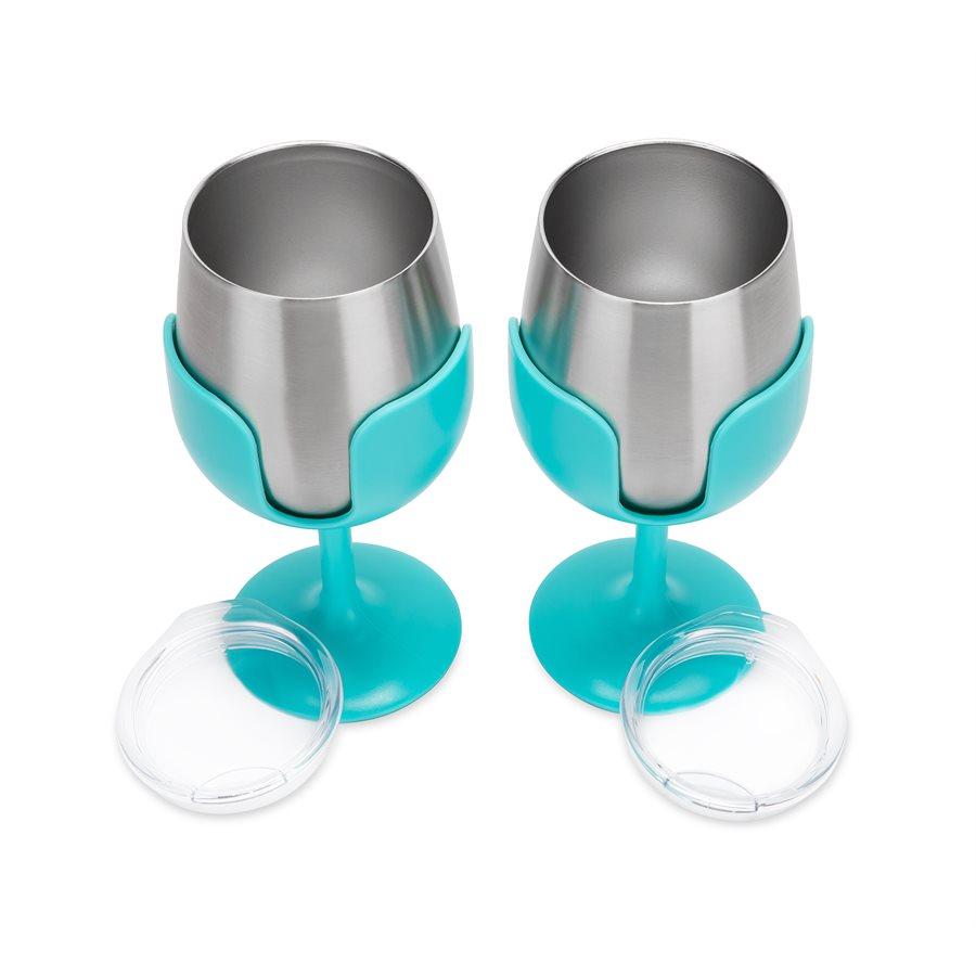 Camco 8-oz Stainless Wine Glasses - 2 Pack – 53484