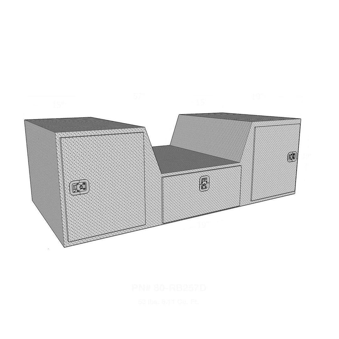 Westin Automotive Gooseneck Tailgate Toolbox - 57 in, Aluminum – RB257D