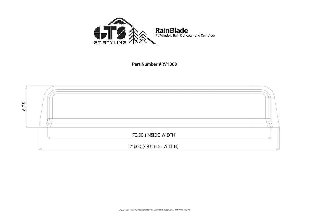 GT Styling Acrylic Window Rain Guard - Smoke, Single – RV1068