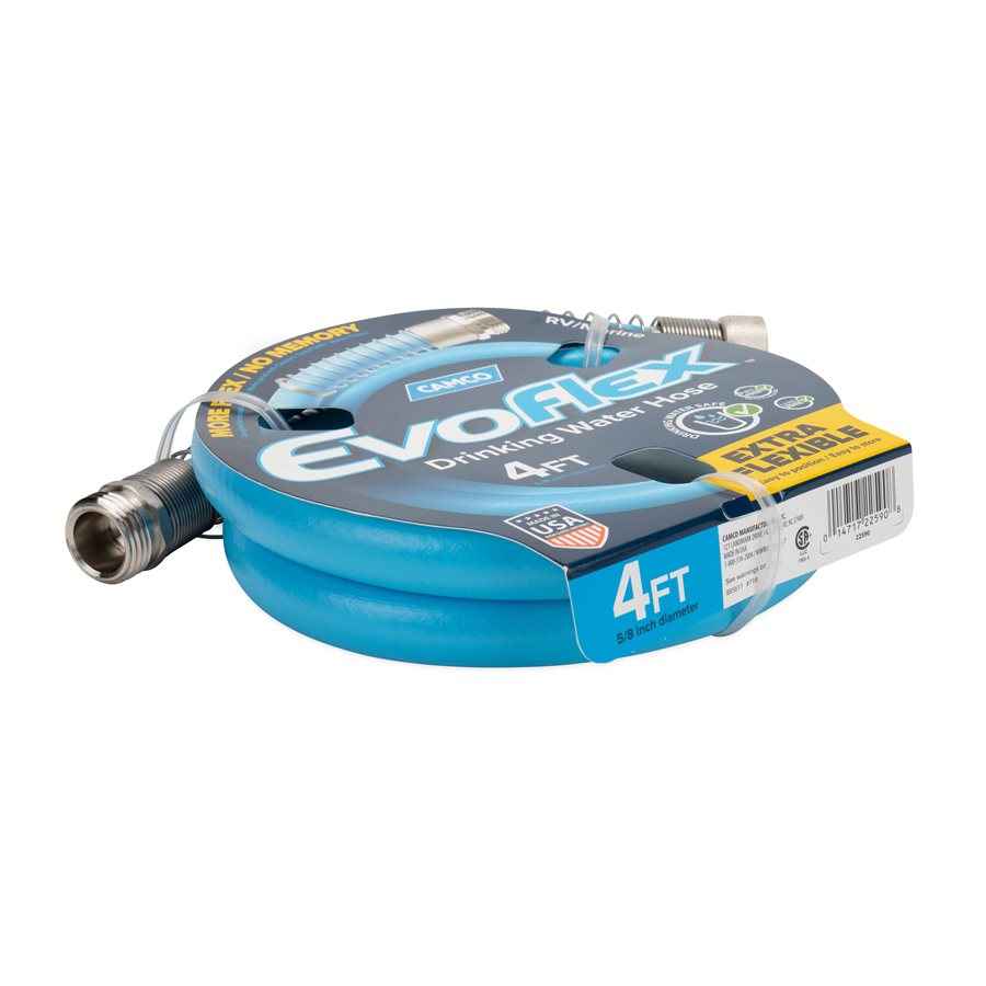 Camco 22590 EvoFlex 4-ft Blue Drinking Water Hose