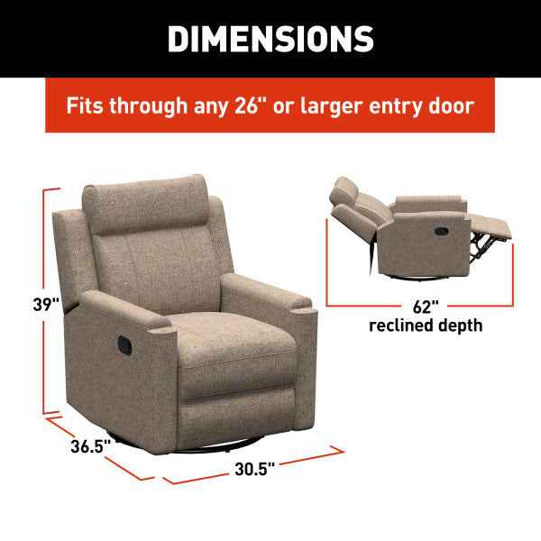 Lippert Components 2024044211 Thomas Payne Swivel Glider RV Recliner, Dellmead Beige – image 8