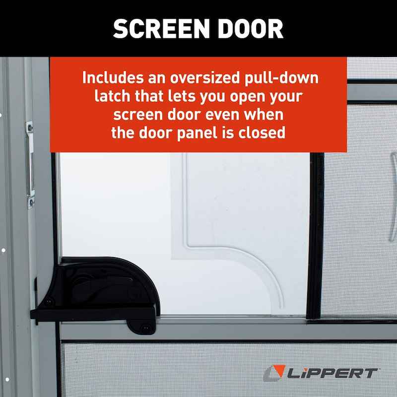 Lippert Components V000149585 30" x 72" Polar White RV Entry Door with Window and Screen – image 6