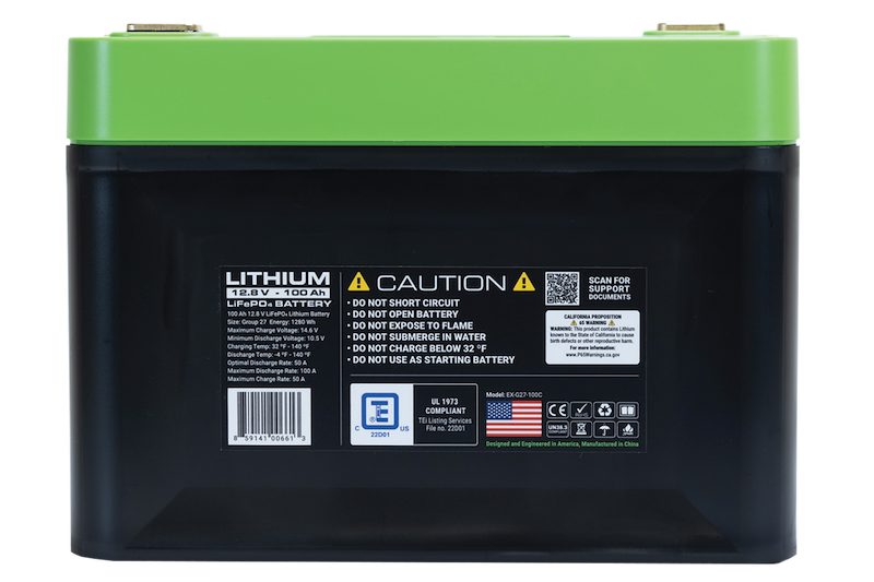 Expion 360 EX-G27-100C RV Marine Lithium Battery Expion360 Group 27 100Ah 12.8V – image 4
