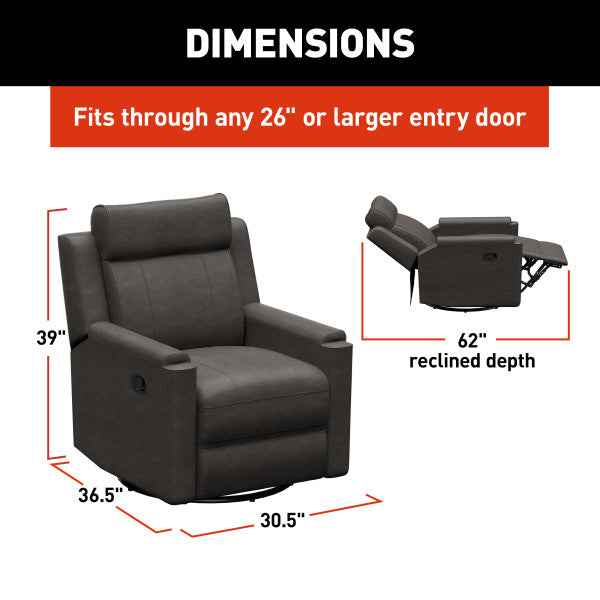 Lippert Components 2024044210 Thomas Payne Swivel Glider Recliner, McCoy – image 8