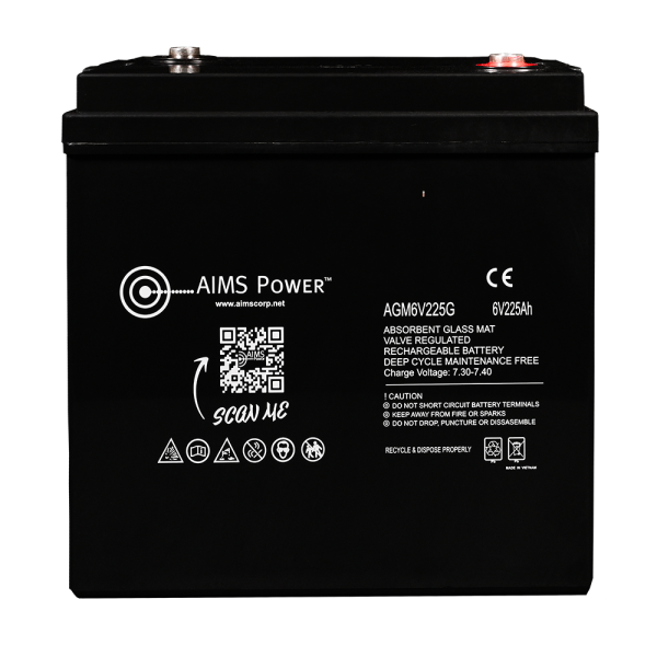 Aims Power 6 V 225 Ah AGM Deep-Cycle Battery – 1008882