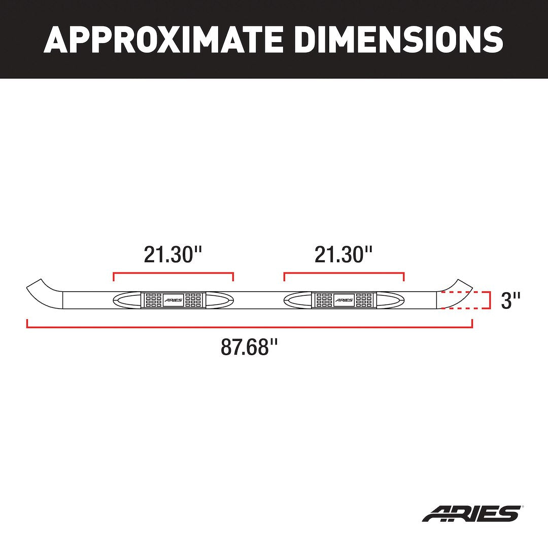 Aries 204053-2 Crew Cab Polished Round Stainless Steps - image 3