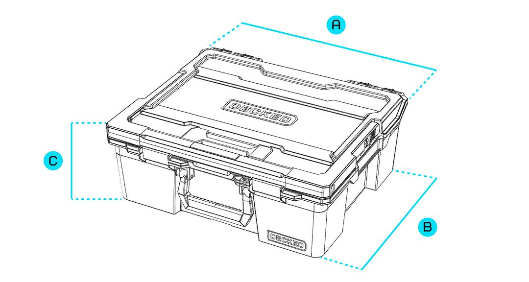 Decked A0020-HRAK-BLK Halfrack 32 Portable Storage Box