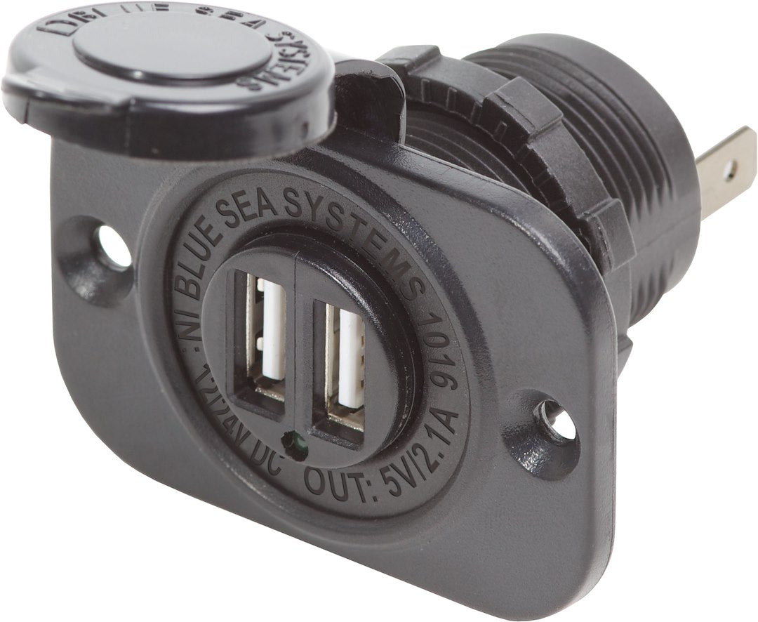 Blue Sea Dual USB Outlet - 12V DC – 1016-BSS