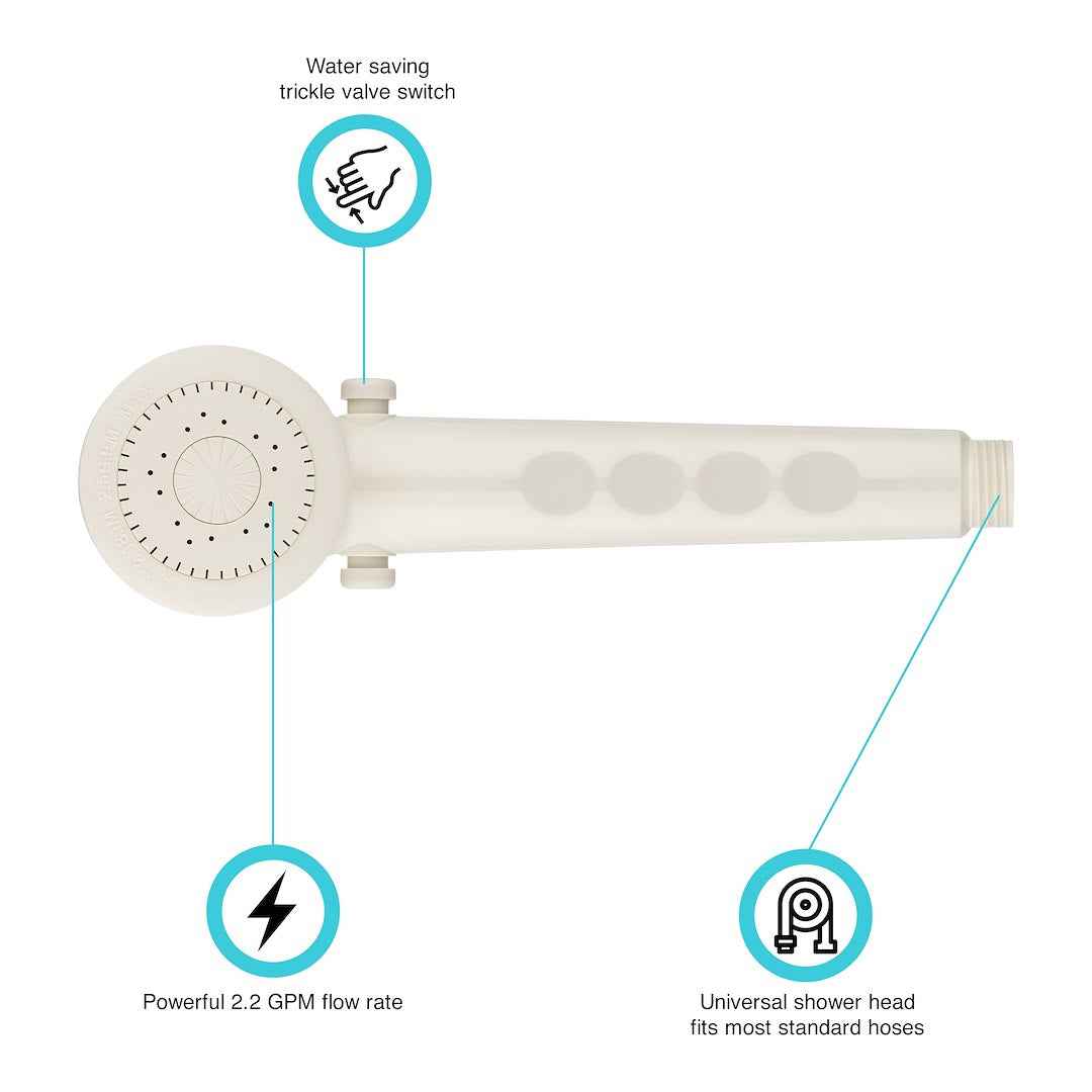 Dura Faucet DFSA135BQ Bisque Handheld Shower Wand with Trickle Switch