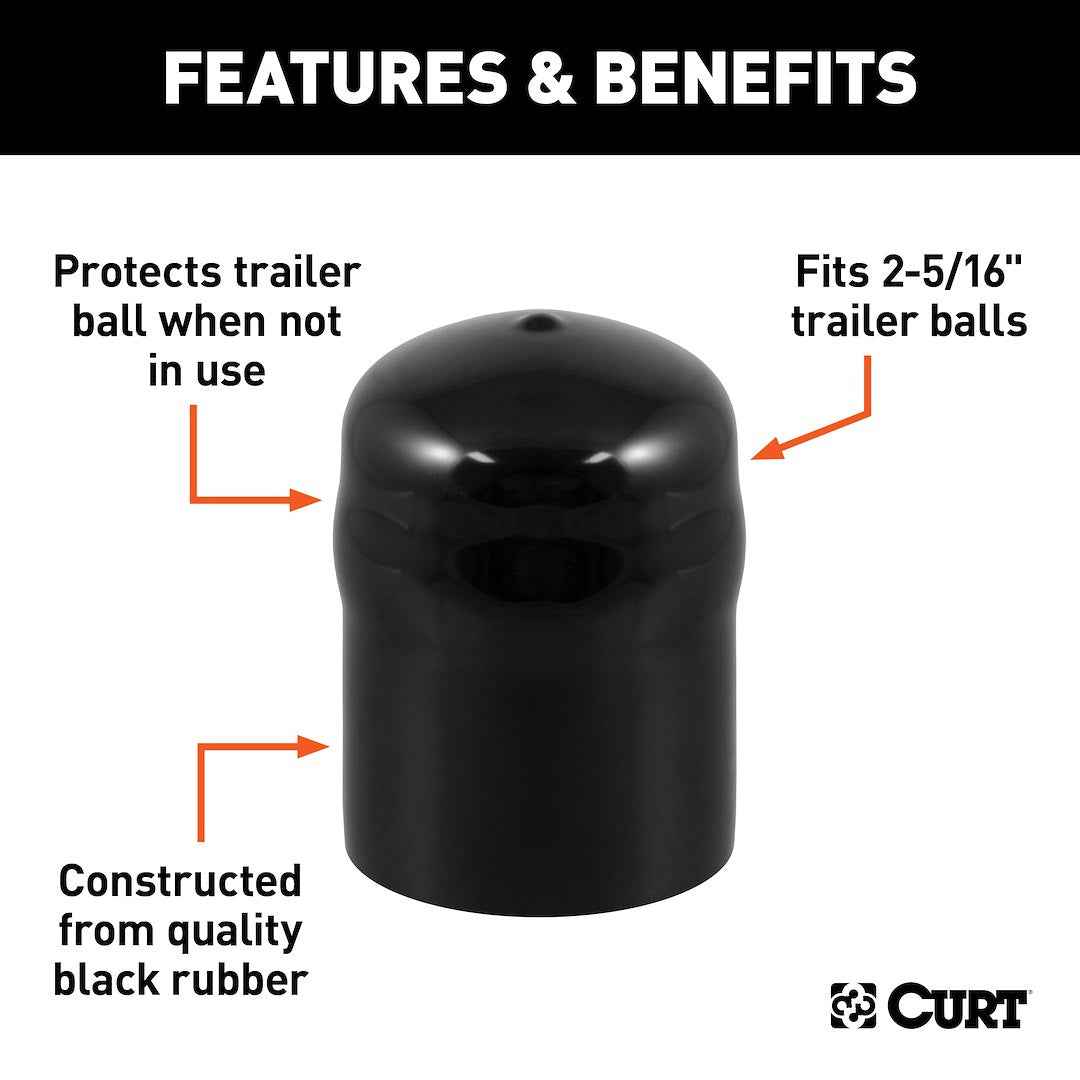 CURT 21811 Black Rubber Cover for 2-5/16-Inch Hitch Ball