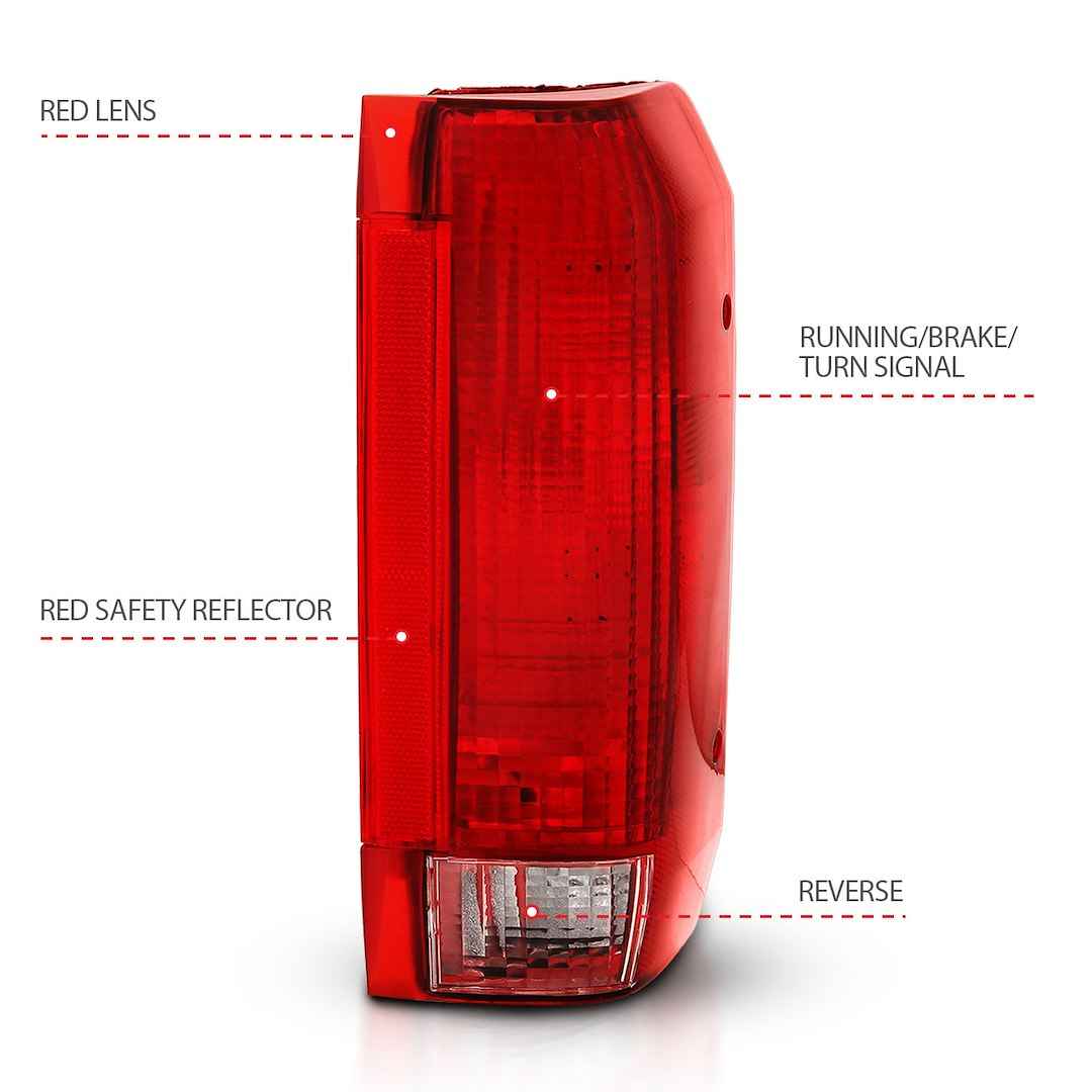 ANZO USA 311306 Ford Black Tail-Light Pair, Red/Clear