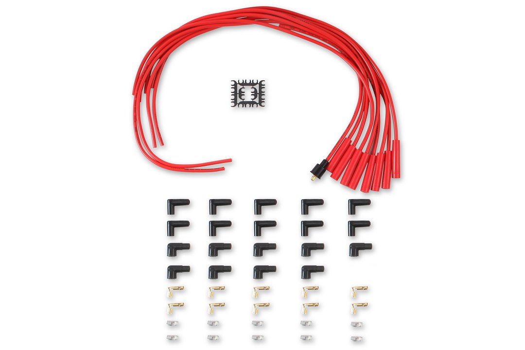 ACCEL Ignition 4040R Red 8 mm Straight-Boot Ignition Wire Kit - image 1