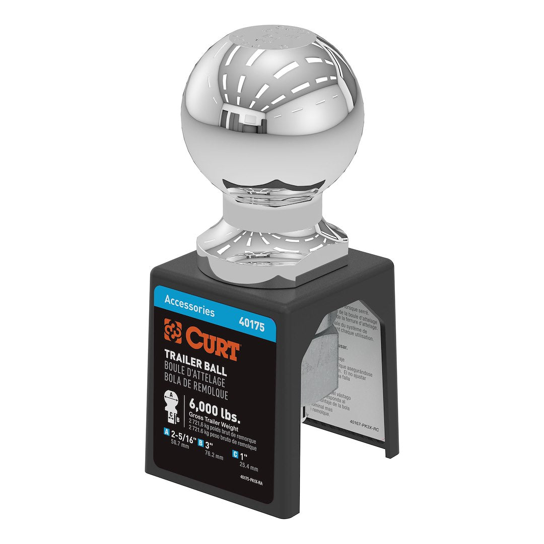 CURT 40175 Chrome-Plated Steel Towing Ball - image 2