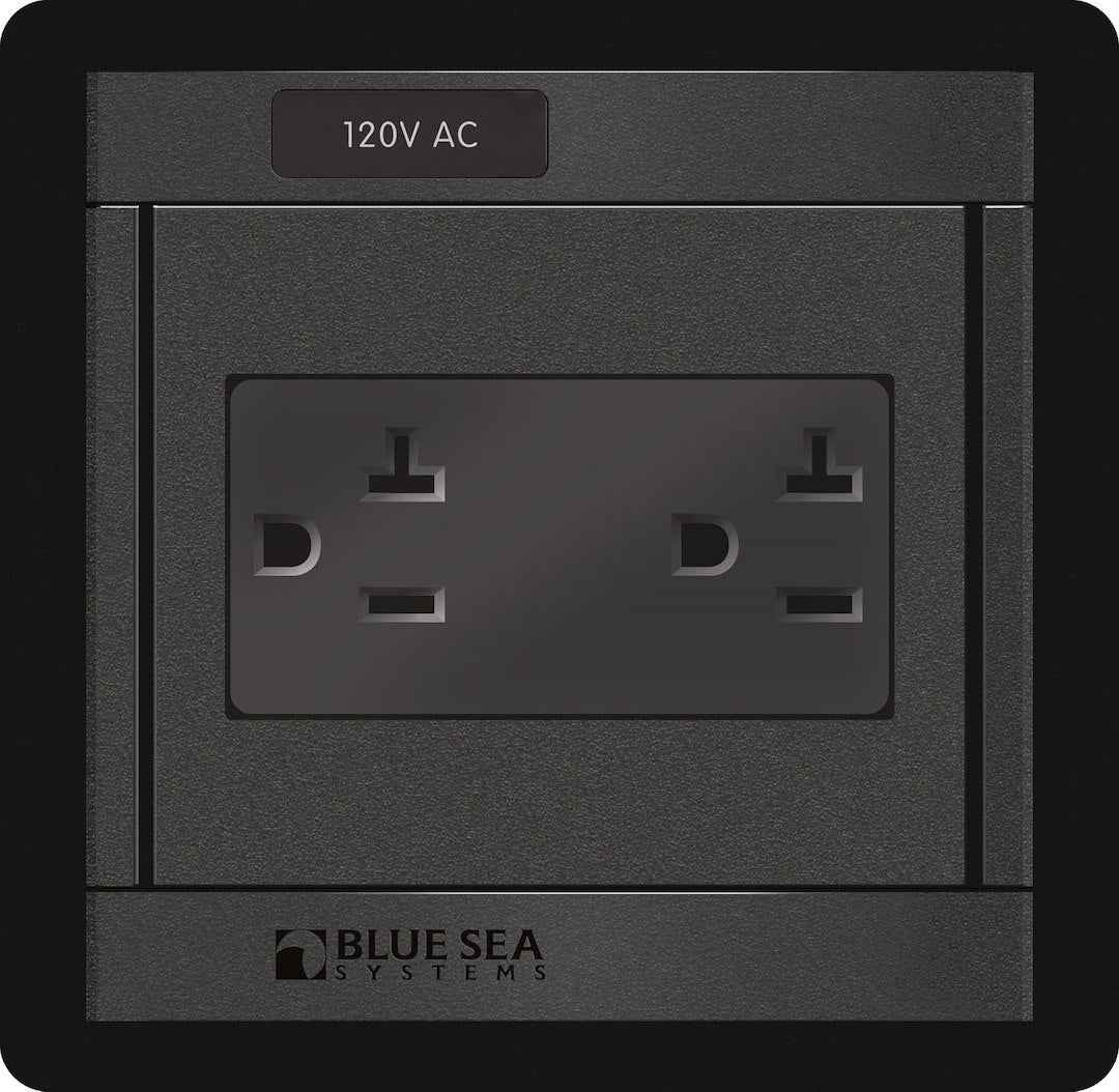 Blue Sea Black Polycarbonate Receptacle Cover – 1479-BSS