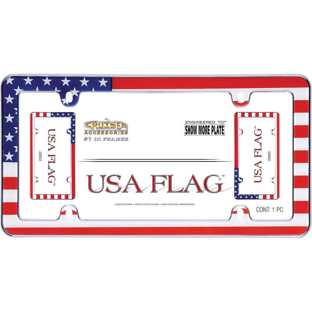 Cruiser License Plate Frame - USA Flag, Automotive – 23003