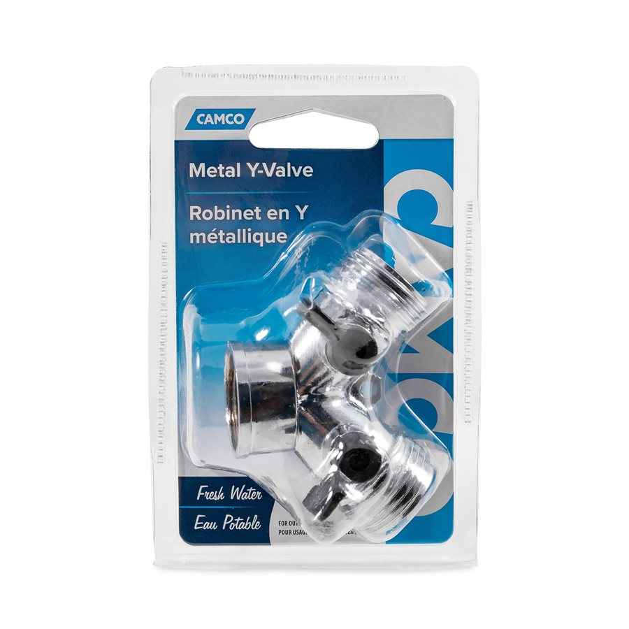 Camco 20114 Metal Dual-Outlet Garden Hose Y-Valve