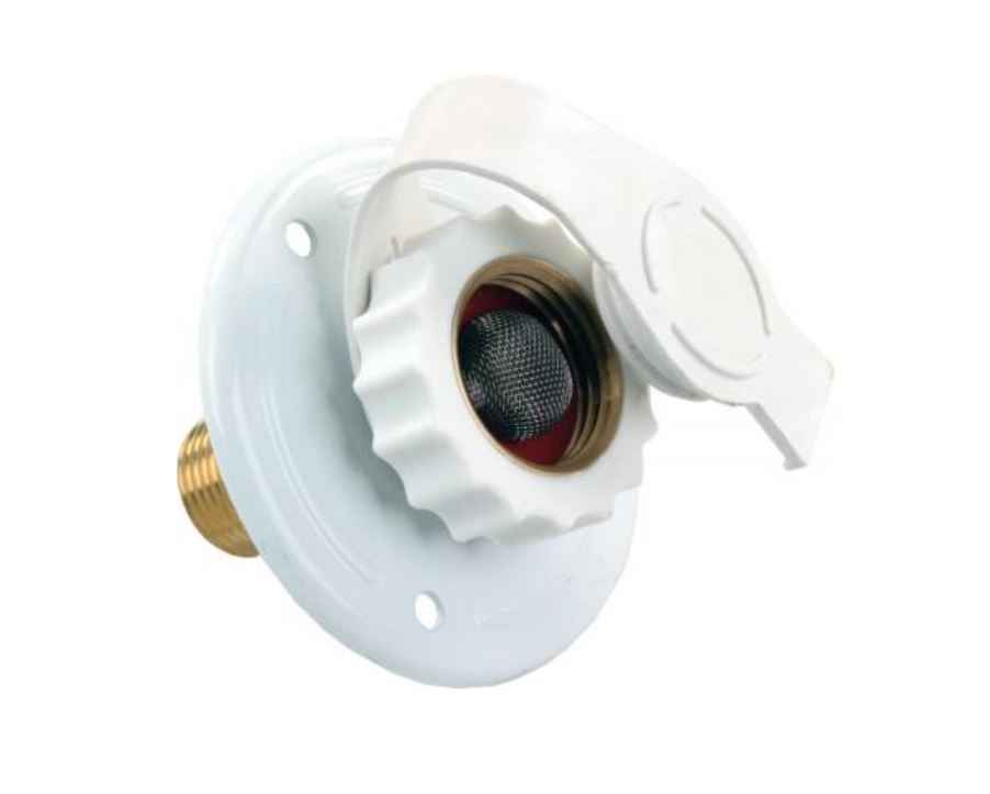 JR Products Fresh-Water Inlet with Check Valve - White – 62165