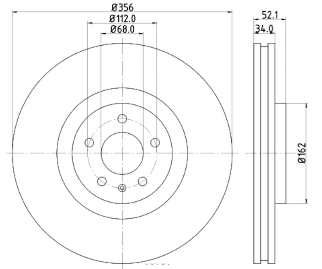 Hella Pagid 355129371 Brake Disc Component