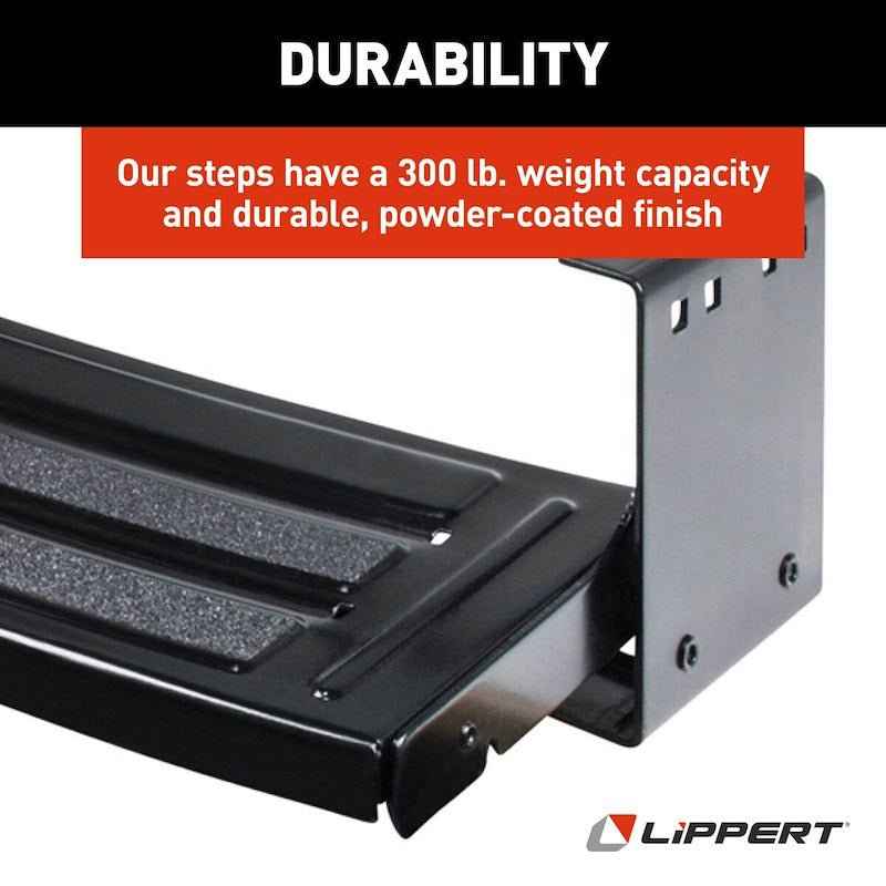 Lippert Components 432678 Lippert Single Manual RV Entry Step, 24" Radius Tread, Bolt-On – image 4
