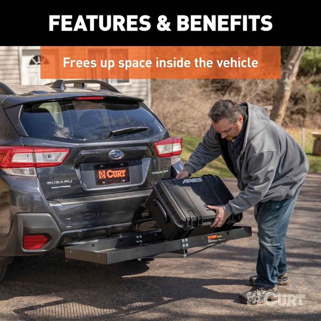 CURT Hitch Cargo Carrier - 48 in x 20 in, 1-1/4 in – 18110