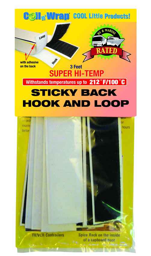 AP Products 006204 Adhesive Hook-and-Loop Tape, 6 x 1 Inch