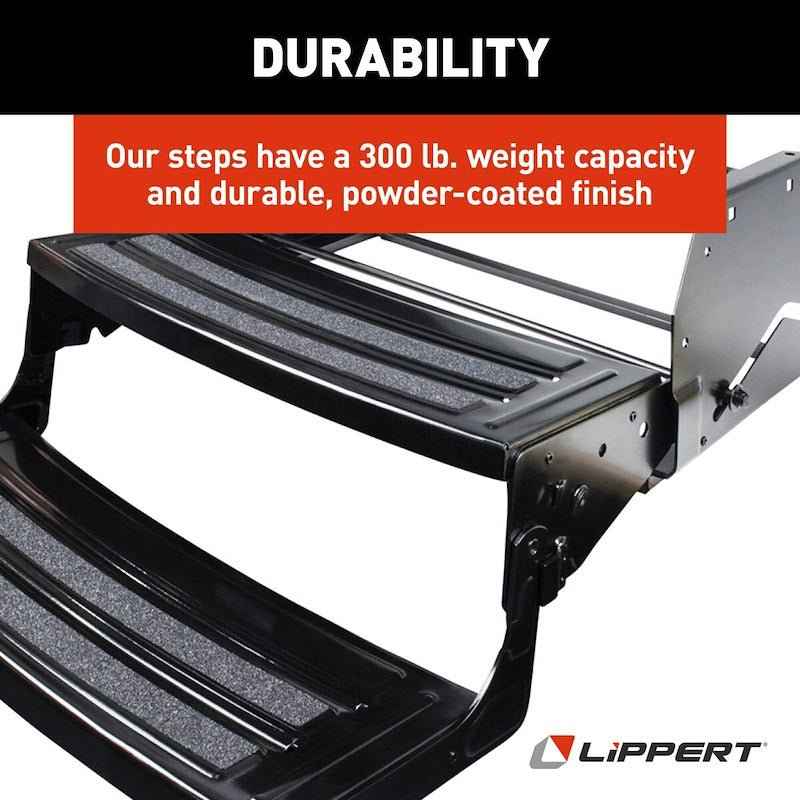 Lippert Components 432682 Lippert 2-Step Manual RV Entry Step, 24" Wide, Radius Tread – image 3