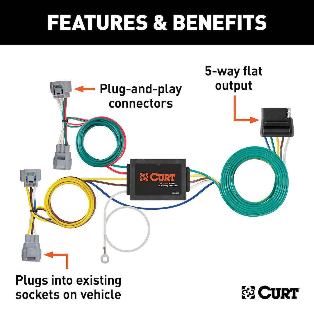 CURT Custom 5-Way Trailer Wiring – 56513