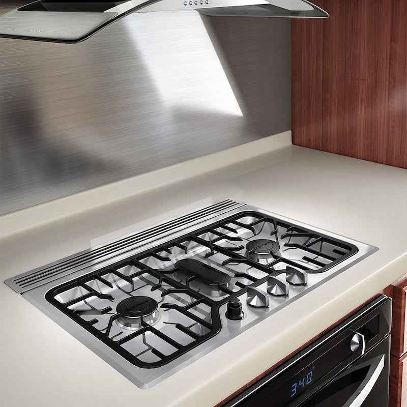 Furrion FGH4ZSA-SS 3-Burner Stainless Steel Cooktop with Cast Iron Grills – image 2