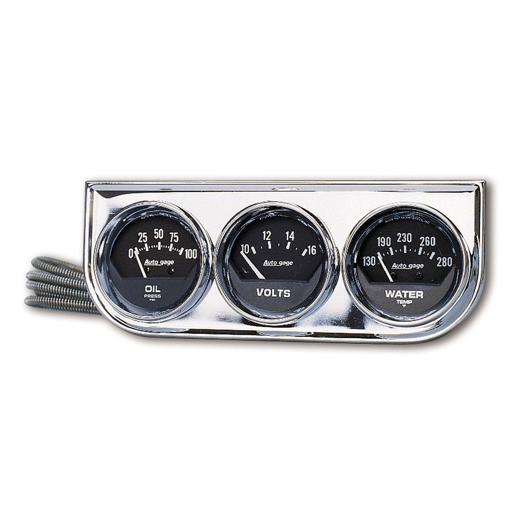 AutoMeter 2349 Black Short-Sweep Three-Gauge Console