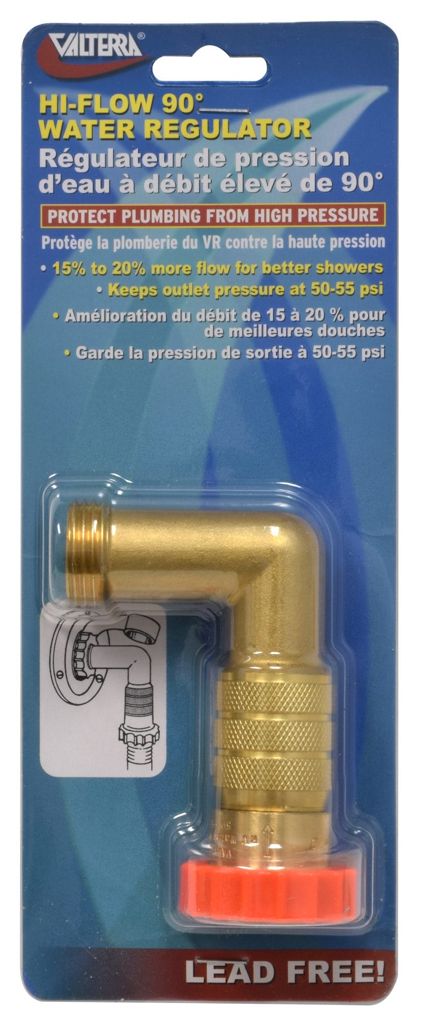 Valterra RV Water Pressure Regulator - 50–55 PSI – A01-2222VP