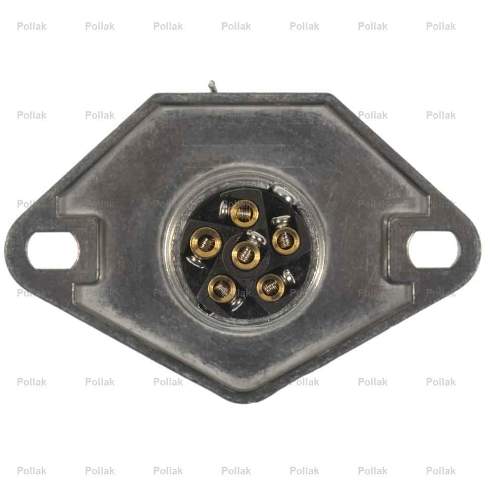 Pollak 11607EP Silver 6-Pin Vehicle Socket with Cable Guard